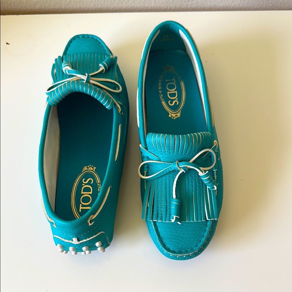 TOD'S Turquoise Loafers
